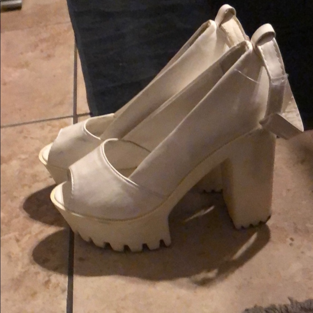 White platform sandals